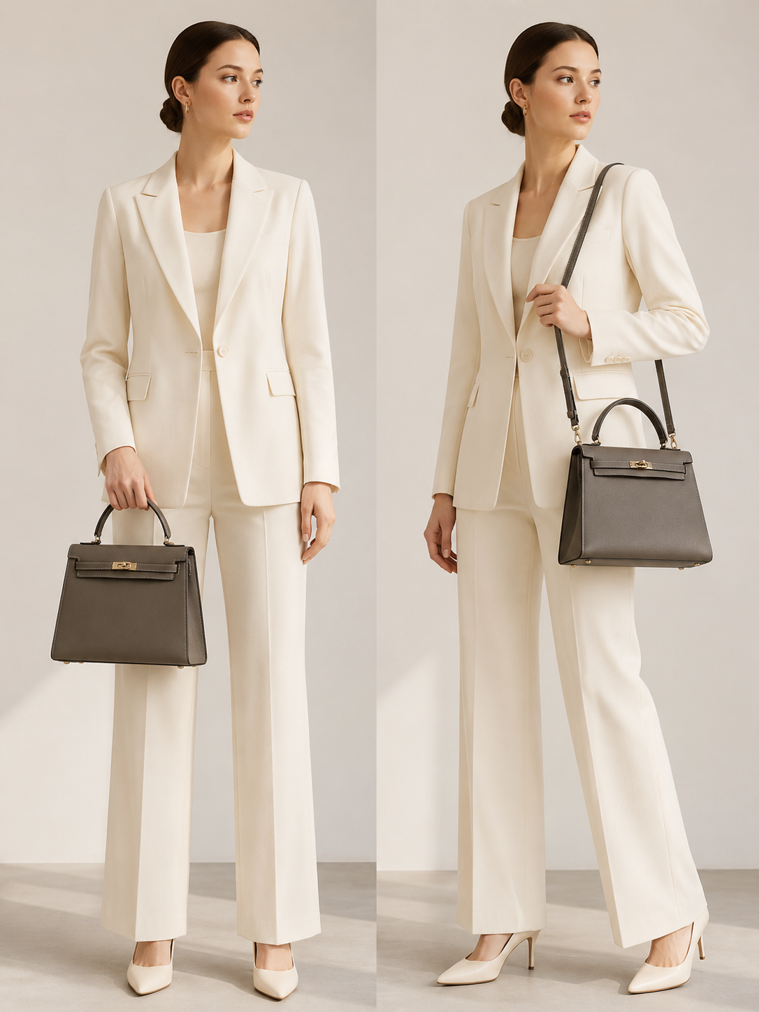 Stone Grey Heritage Top Handle outfit scenario
