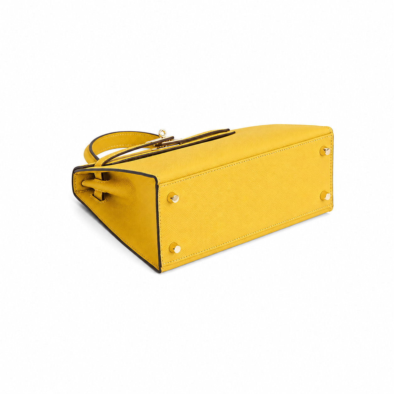 Saffron Lock Structured Top Handle Bag