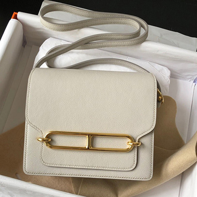 Top Grain Cowhide Tofu Crossbody Bag