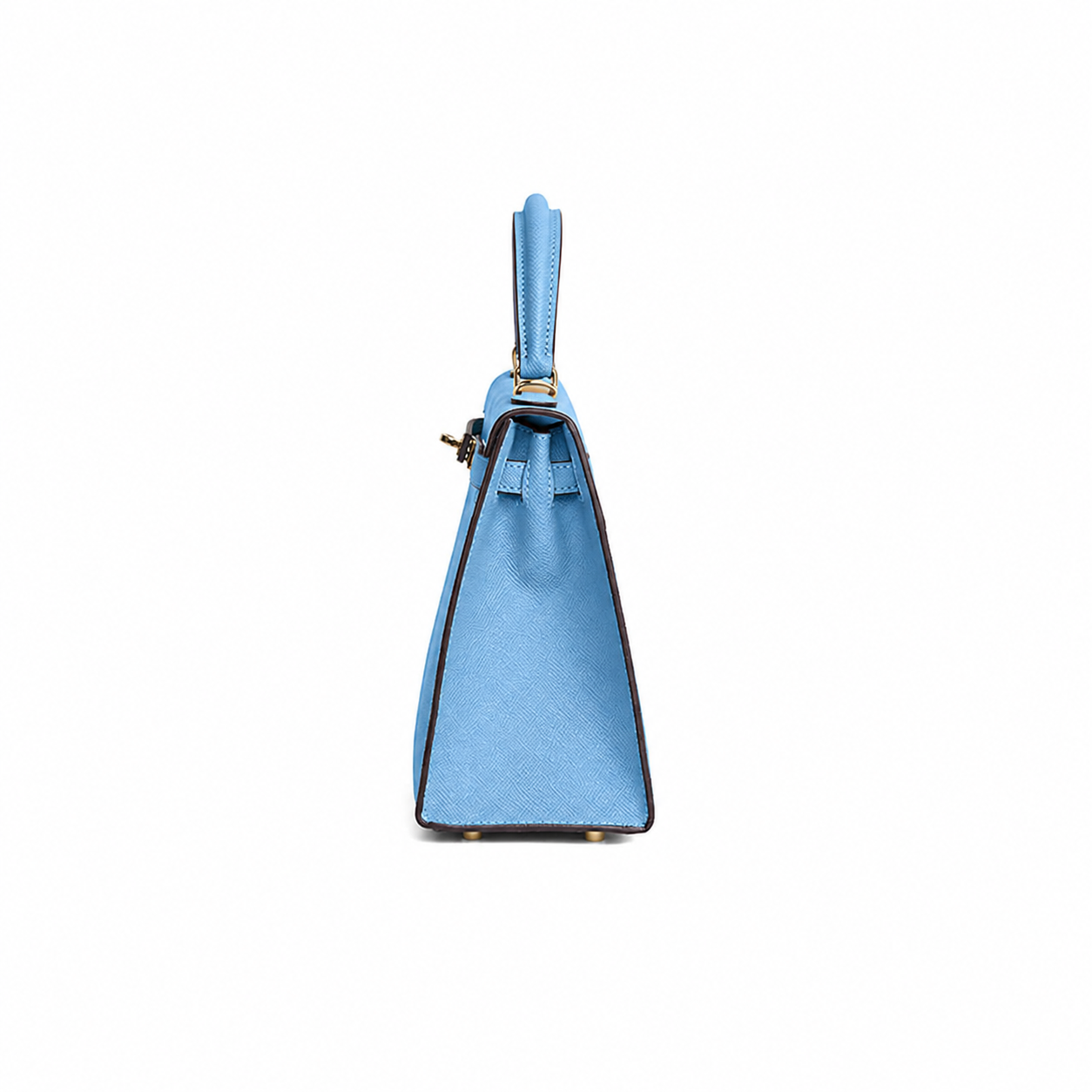 Sky Blue Lock Top Handle Bag