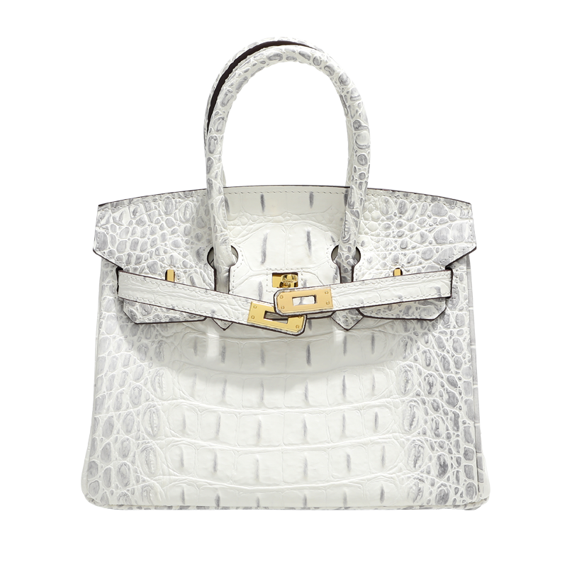 Top Grain Cowhide Pebbled Platinum Bag