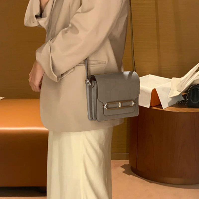 Top Grain Cowhide Tofu Crossbody Bag