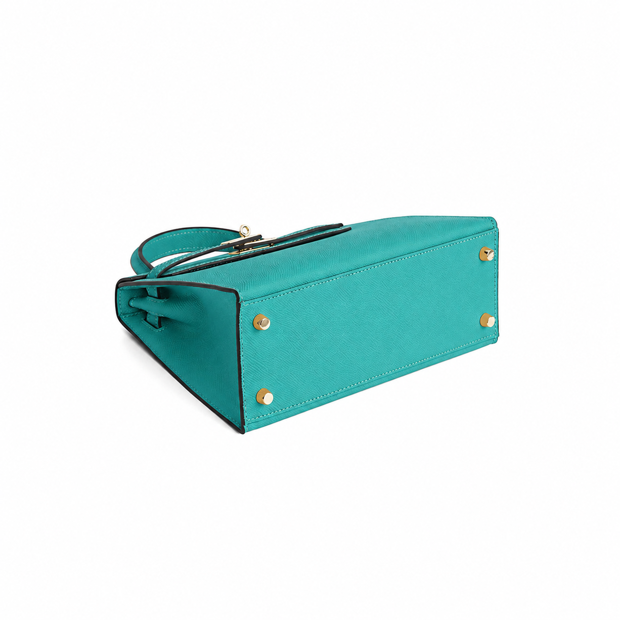 Teal Arc Lock Structured Handle Bag