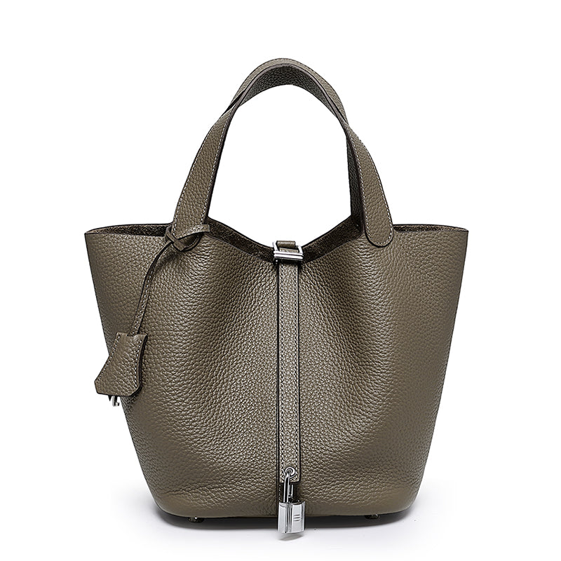 Minimalist Full Grain Leather Bucket Bag