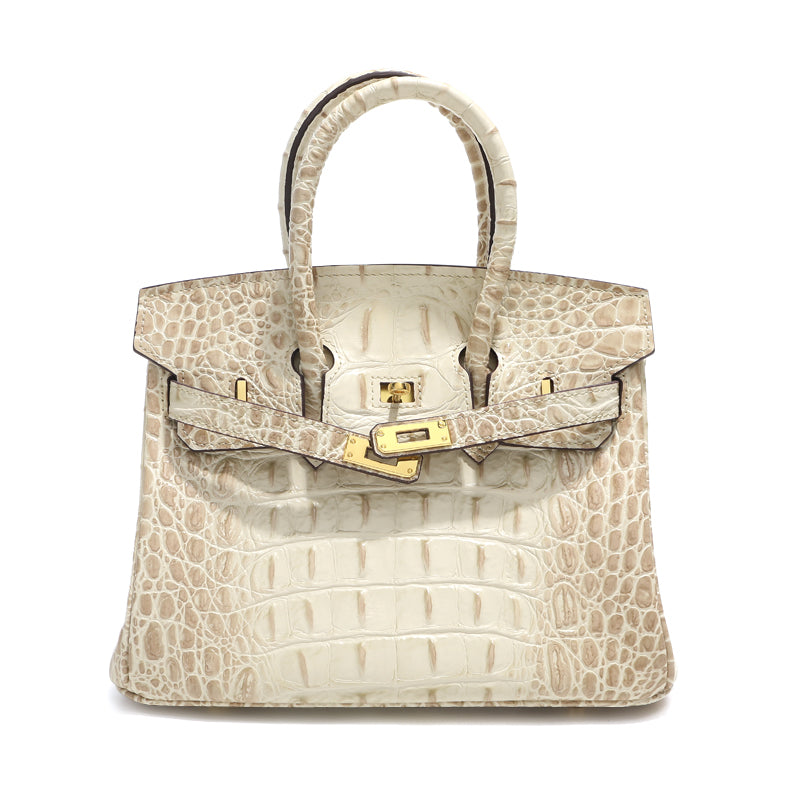 Top Grain Cowhide Pebbled Platinum Bag