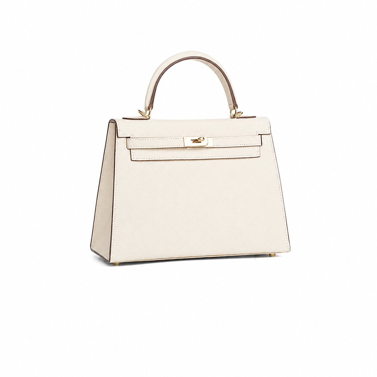 Ivory Lock Top Handle Bag