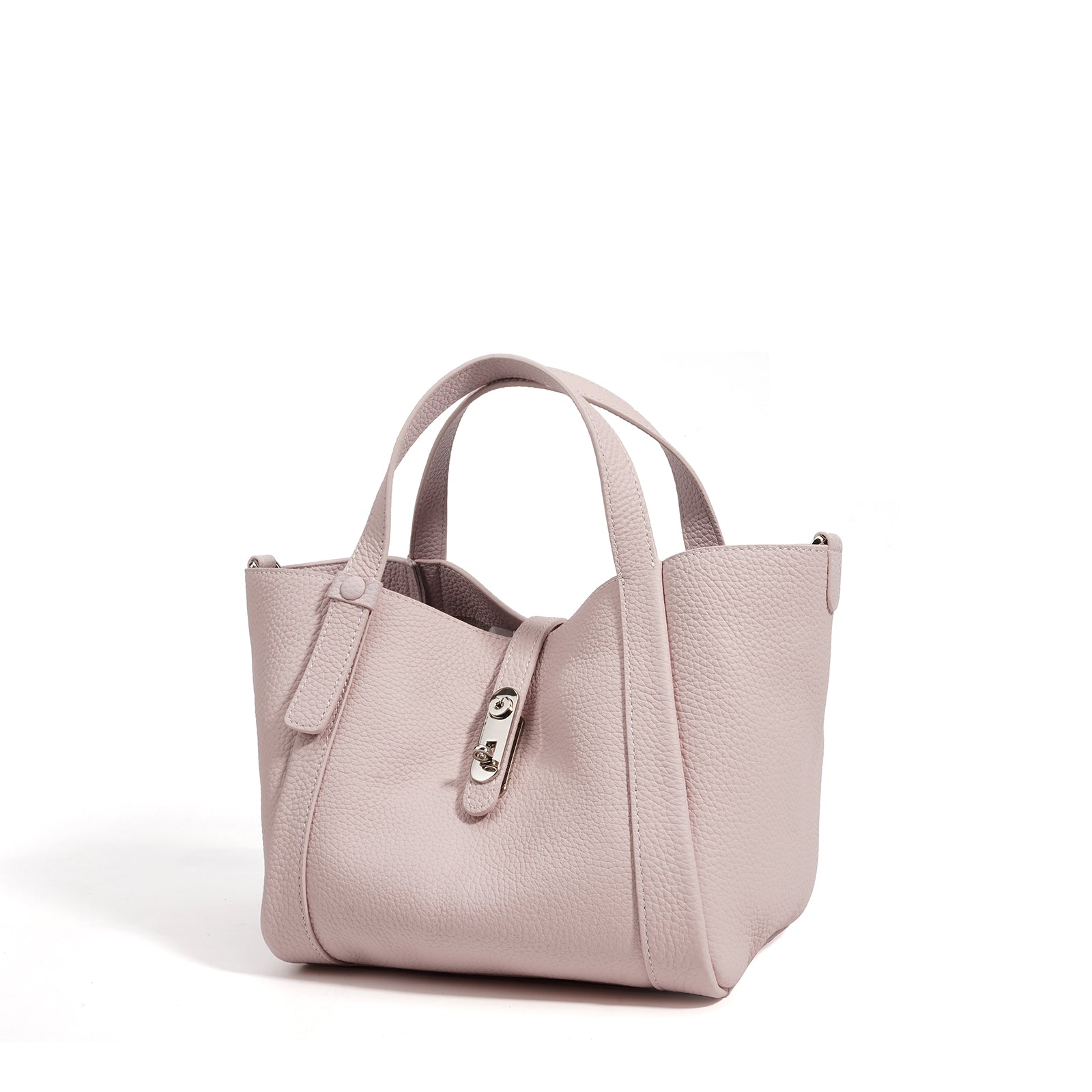 Structured Leather Drawstring Bucket Bag