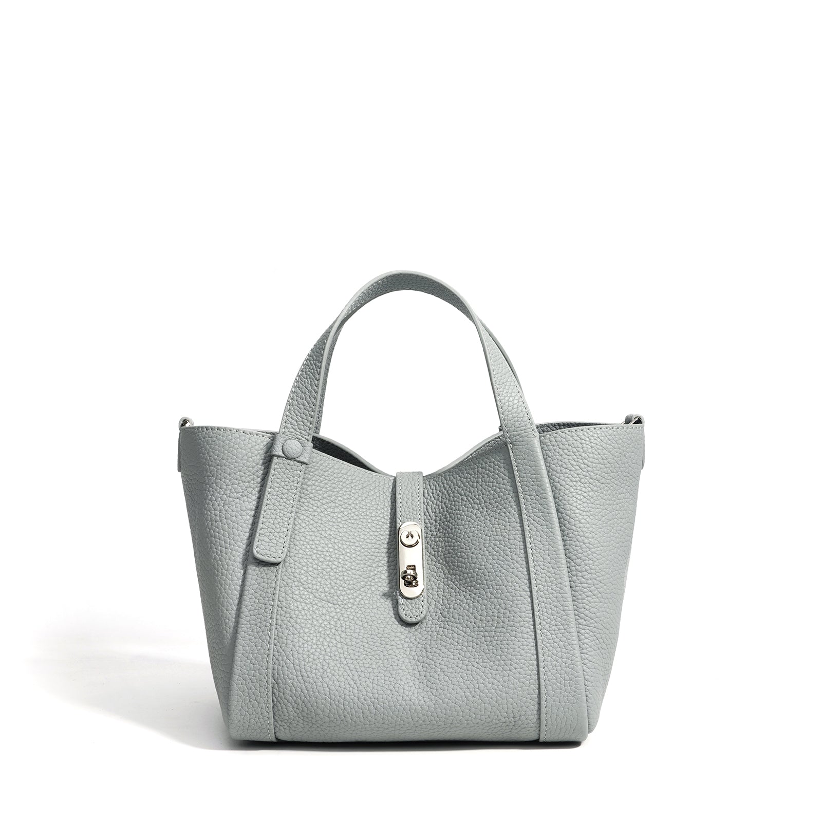 Structured Leather Drawstring Bucket Bag