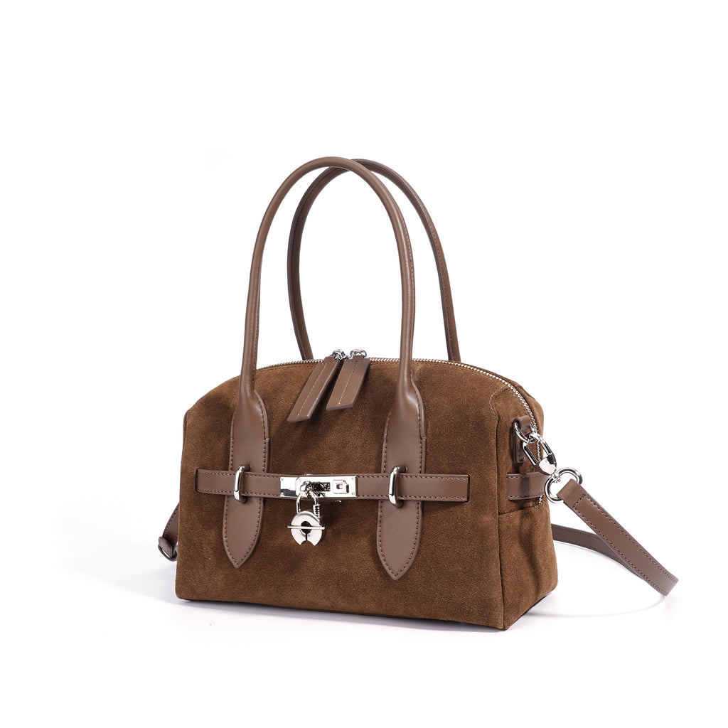 Top Grain Cowhide Suede Accordion Bag