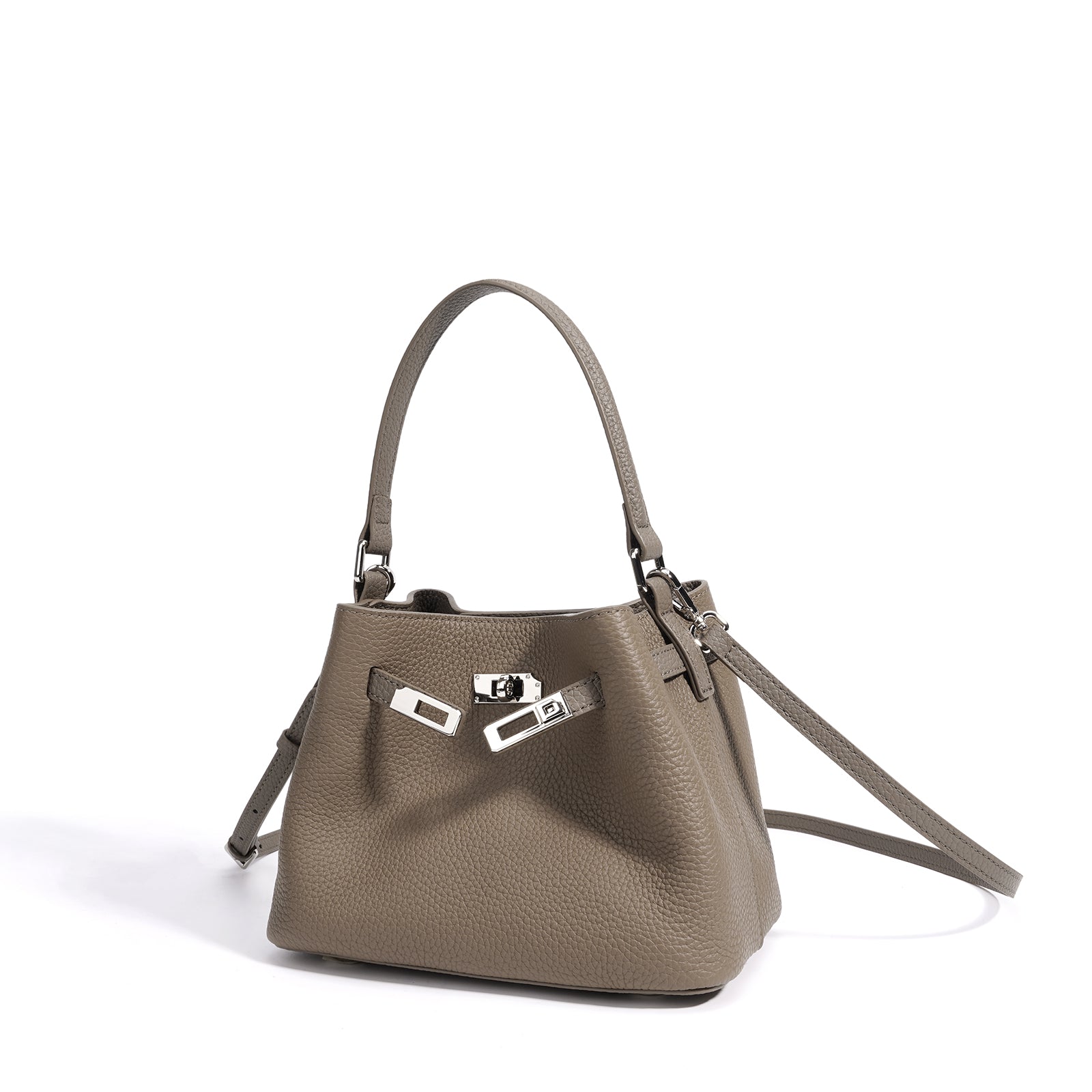 Structured Full Grain Leather Handbag