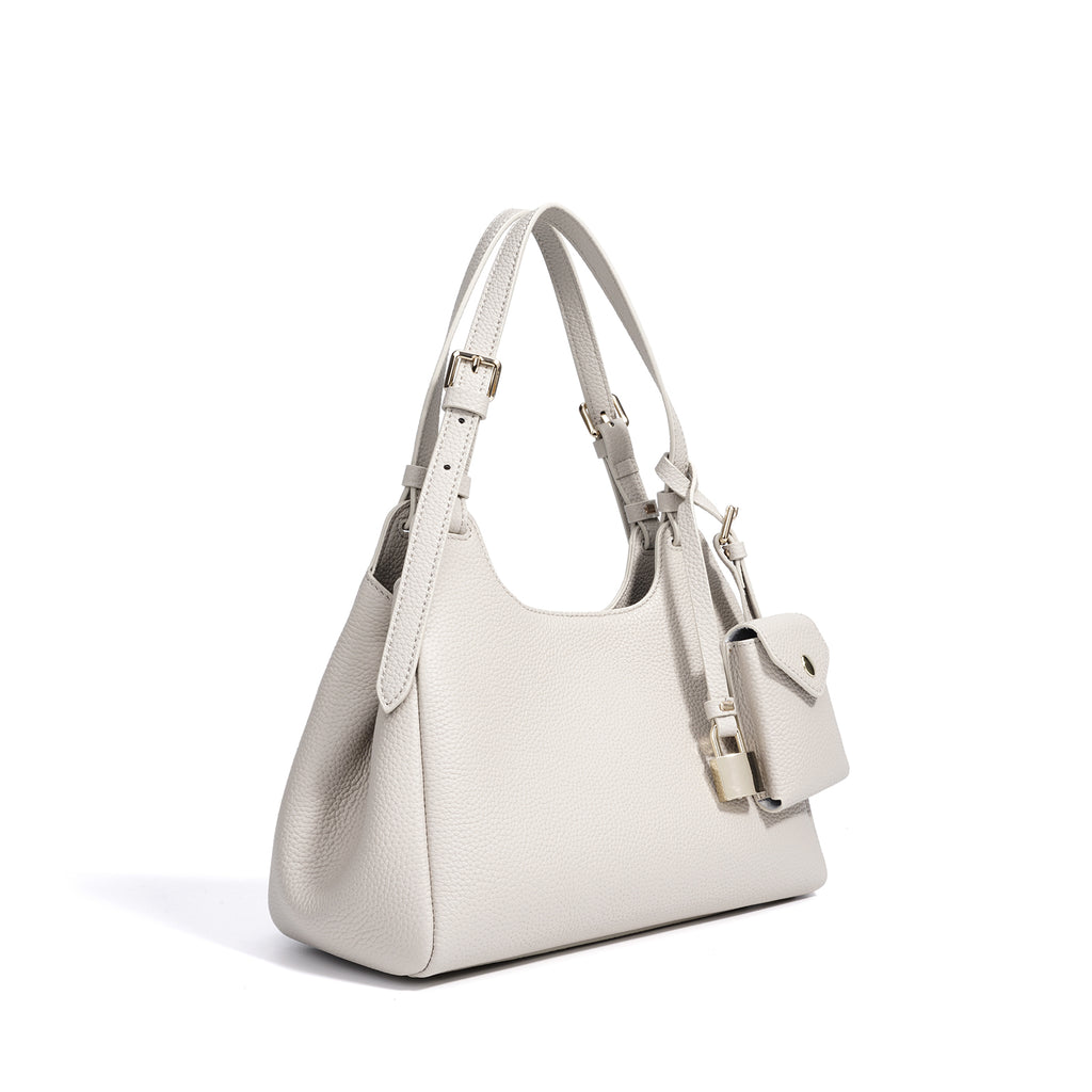 Minimalist Leather Crescent Shoulder Bag