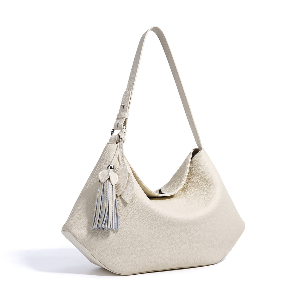 Structured Leather Trapezoid Crossbody Bag