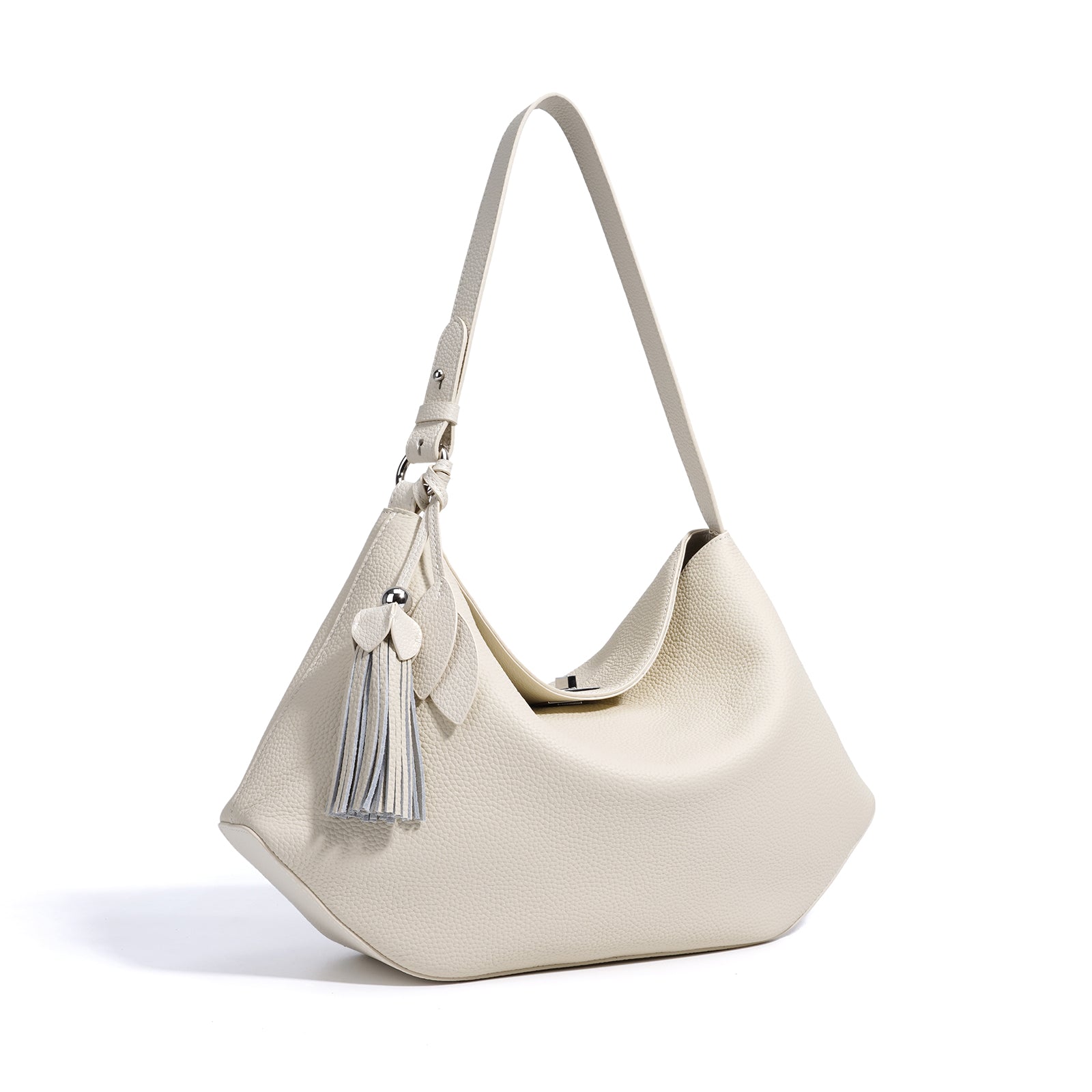 Structured Leather Trapezoid Crossbody Bag