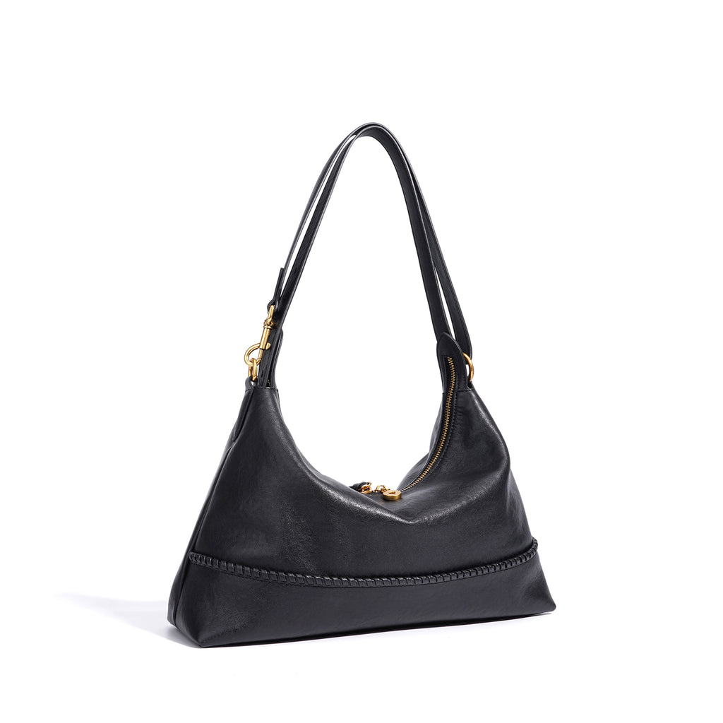 Leather Microfiber Saddle Crossbody Bag