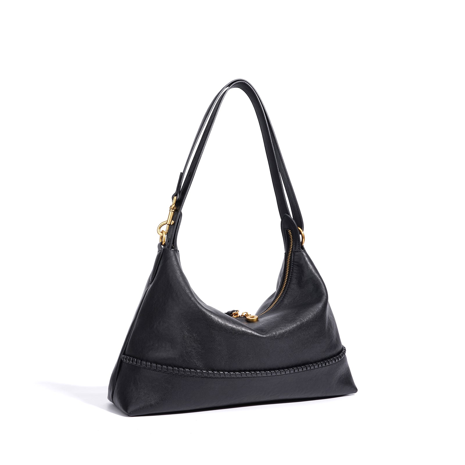 Leather Microfiber Saddle Crossbody Bag