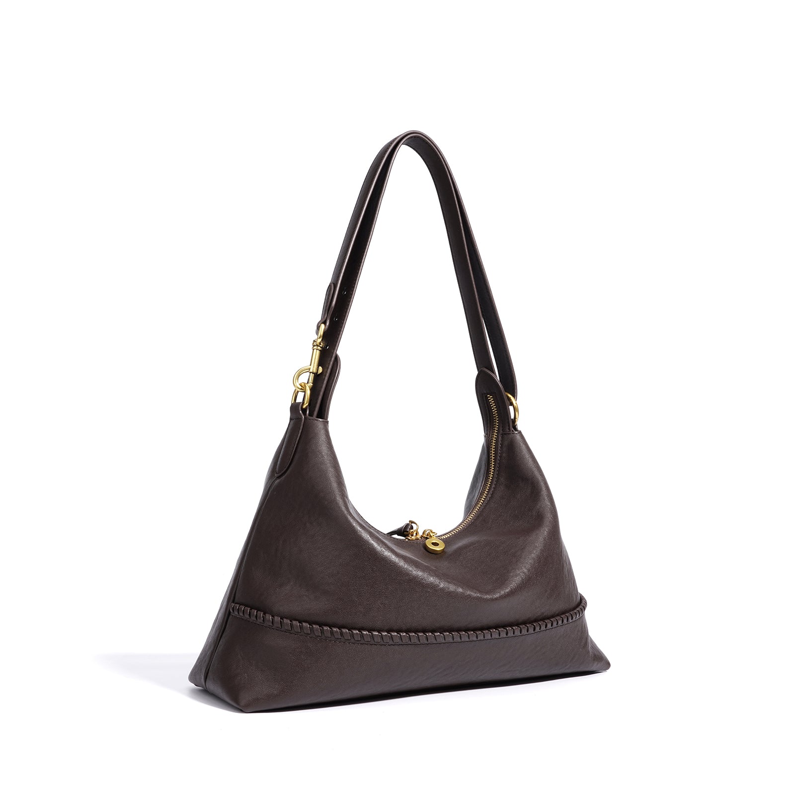 Leather Microfiber Saddle Crossbody Bag