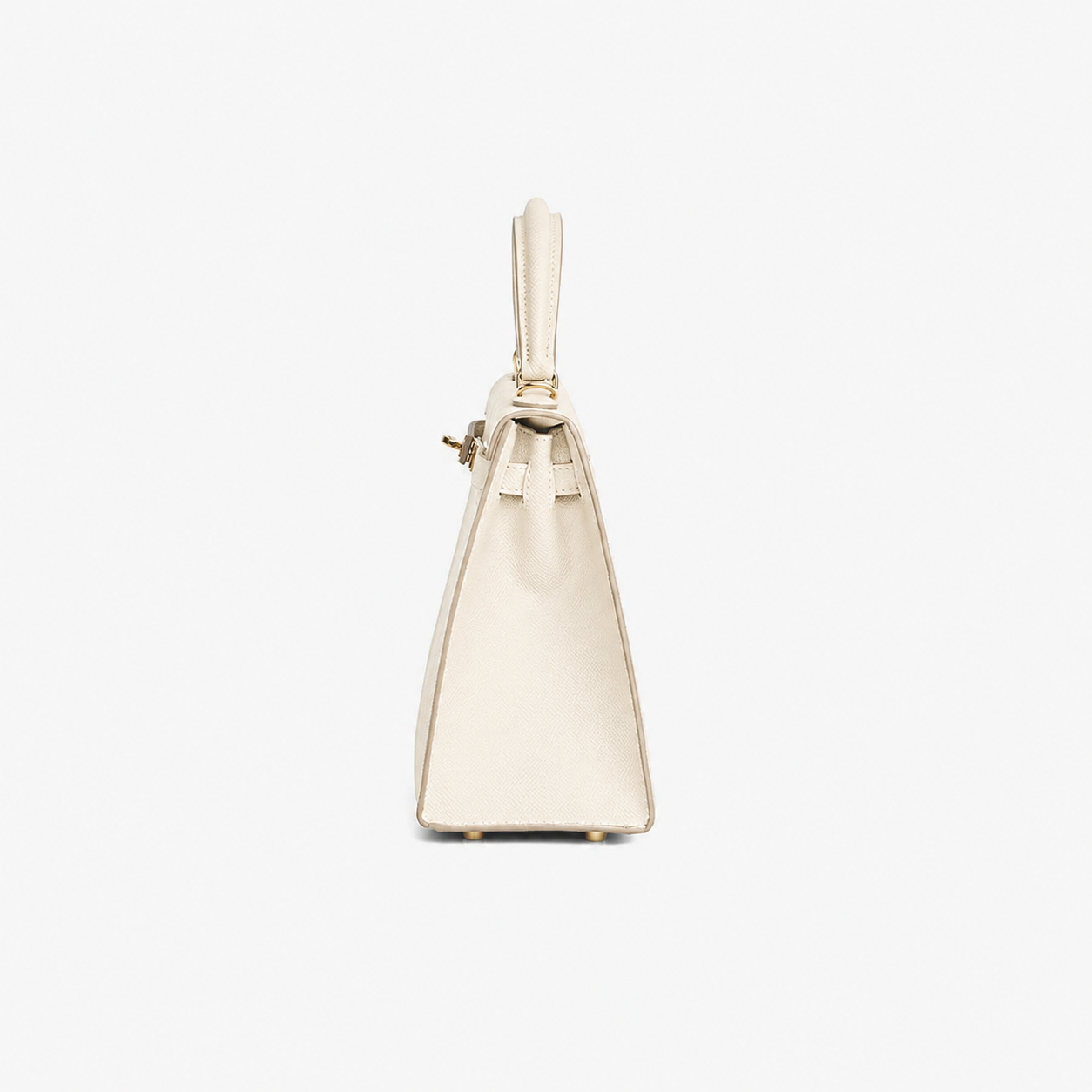 Ivory Lock Top Handle Bag