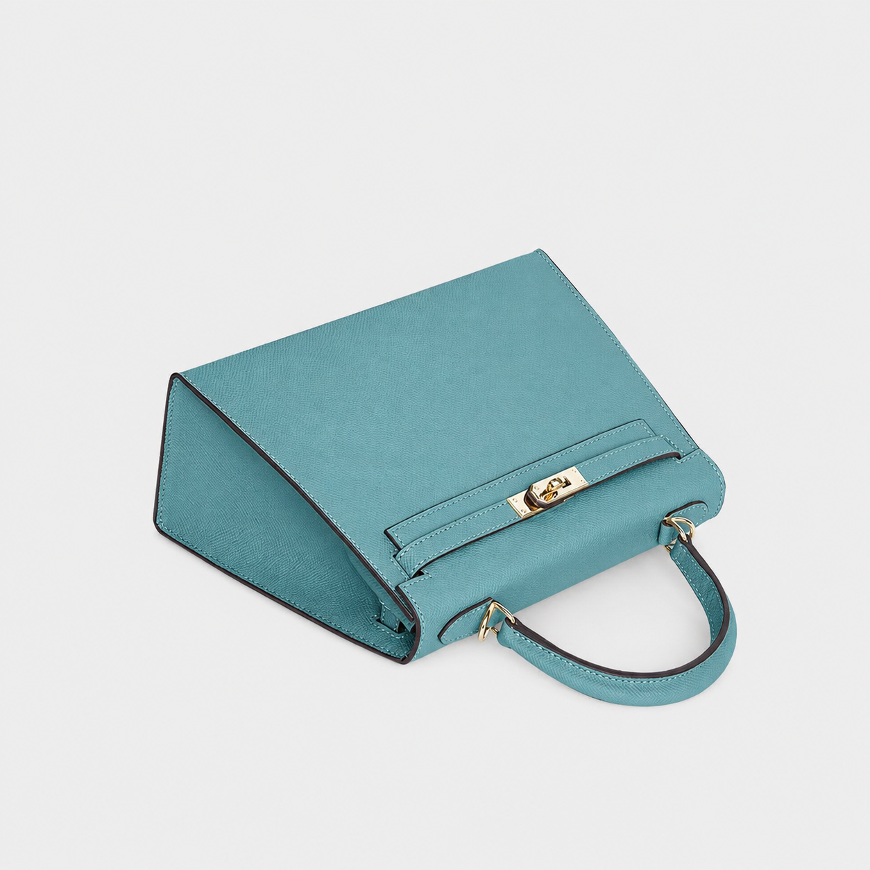 Teal Lock Top Handle Bag