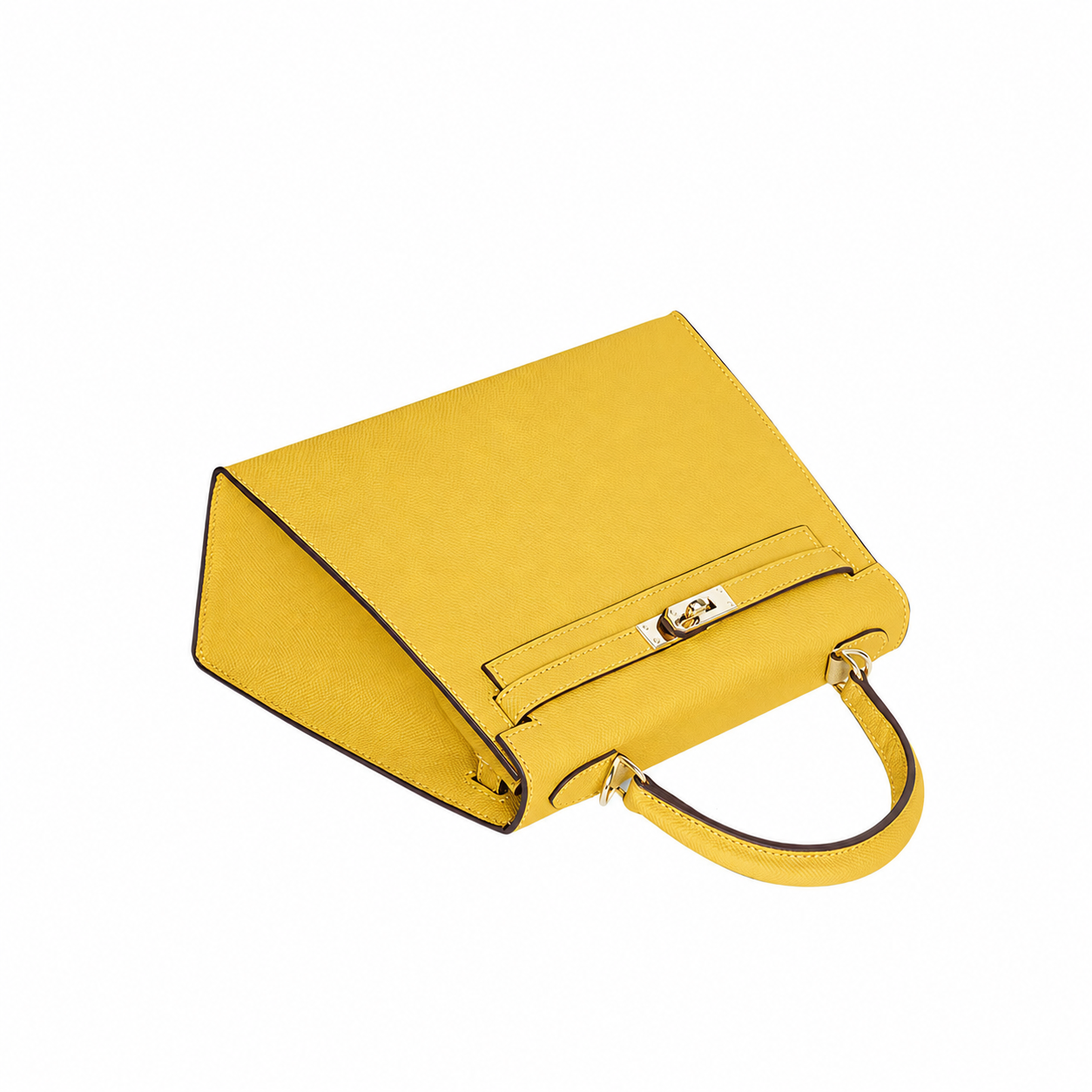 Saffron Lock Structured Top Handle Bag