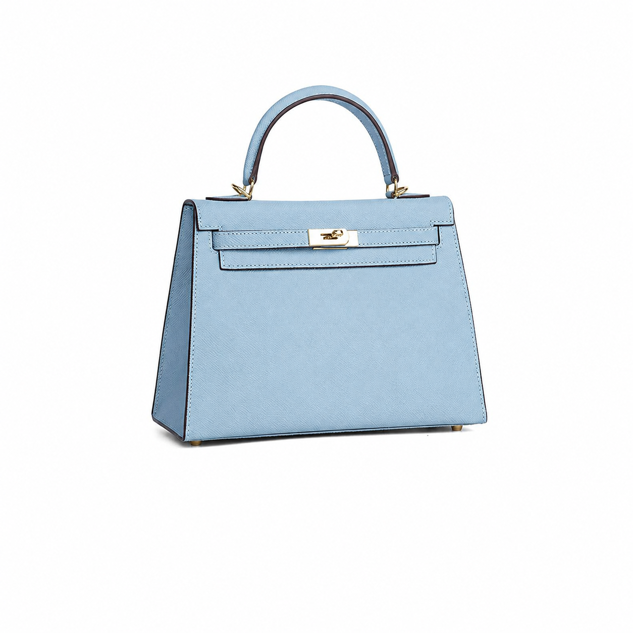 Sky Blue Structured Handle Bag