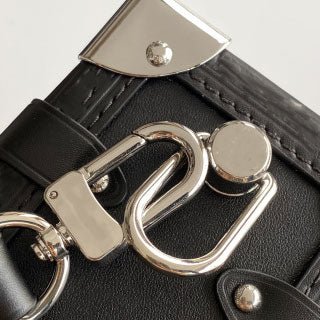 Black Grained Leather Side Trunk Bag - VVISN