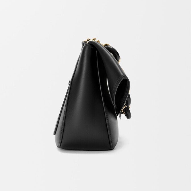 Black Smooth Calfskin Ola Shoulder Bag - VVISN