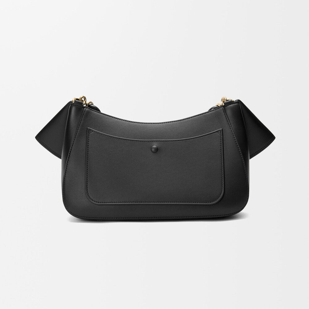 Black Smooth Calfskin Ola Shoulder Bag - VVISN