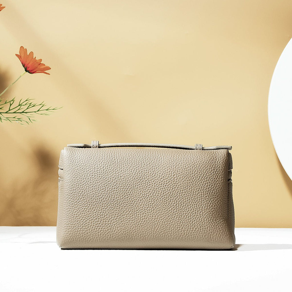 Brown Palm Grain Cowhide Handbag - VVISN