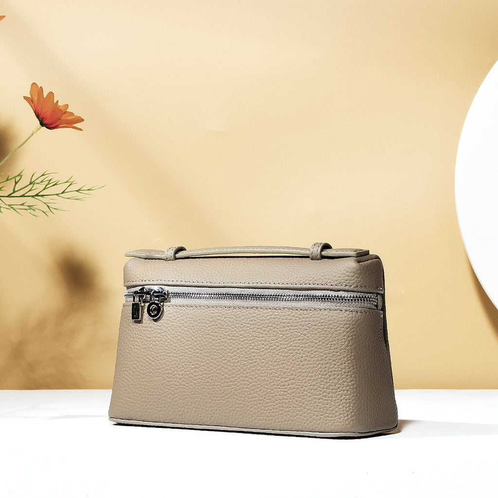 Brown Palm Grain Cowhide Handbag - VVISN