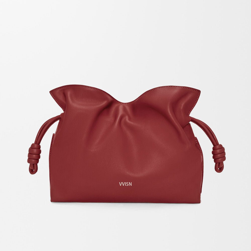 Burnt Red Medium Nappa Calfskin Flamenco Clutch - VVISN