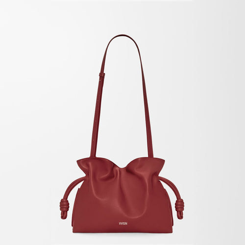 Burnt Red Medium Nappa Calfskin Flamenco Clutch - VVISN