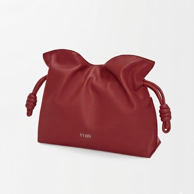 Burnt Red Medium Nappa Calfskin Flamenco Clutch - VVISN