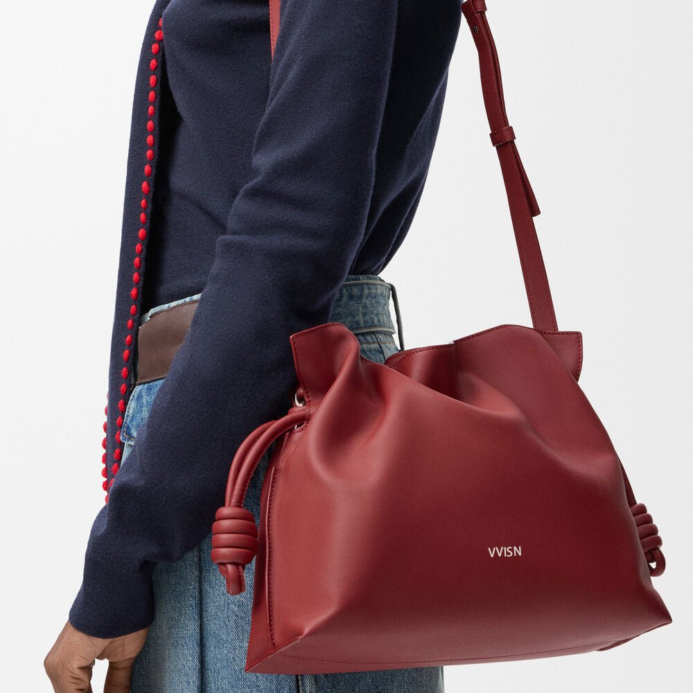 Burnt Red Medium Nappa Calfskin Flamenco Clutch - VVISN