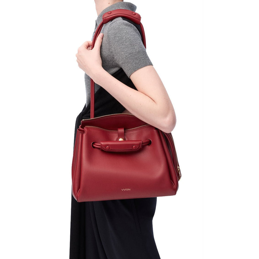 Burnt Red Supple Calfskin Madrid Bag - VVISN