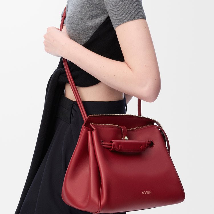 Burnt Red Supple Calfskin Madrid Bag - VVISN