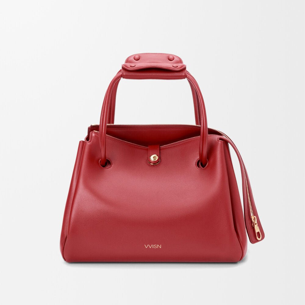 Burnt Red Supple Calfskin Madrid Bag - VVISN