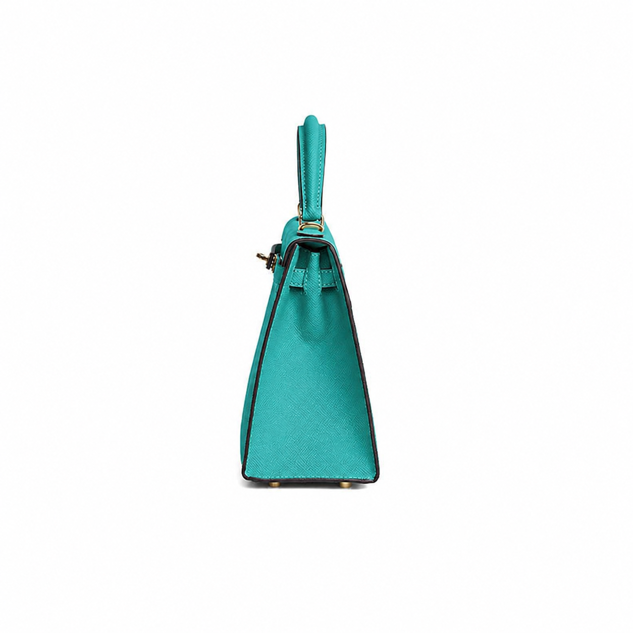 Teal Arc Lock Structured Handle Bag