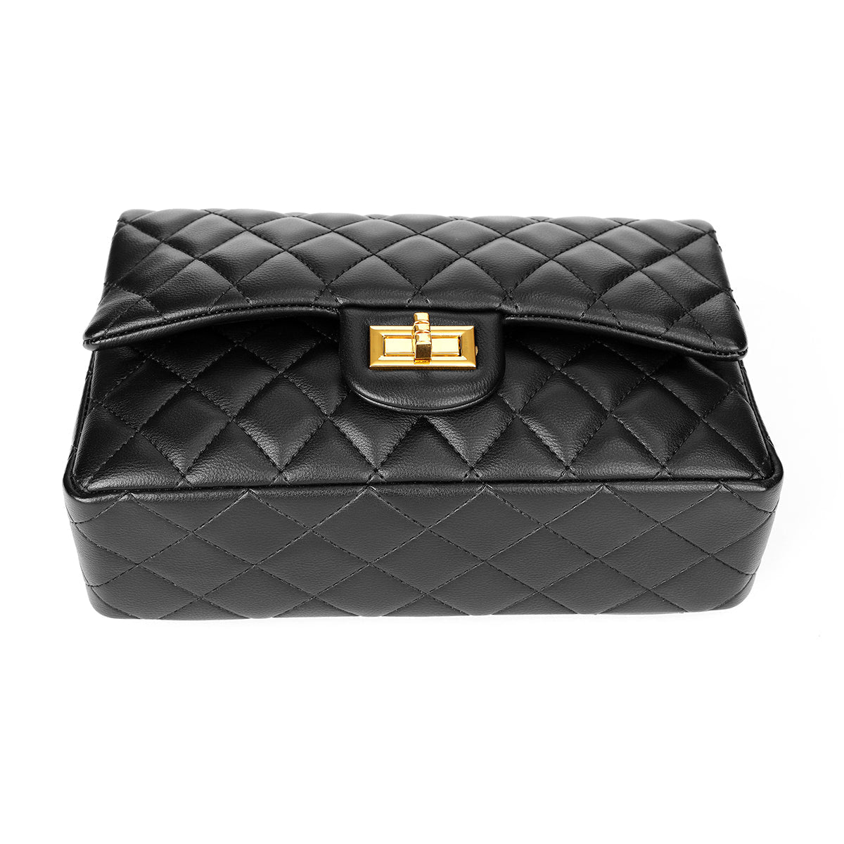 Classic Black Lychee Leather Handbag - VVISN