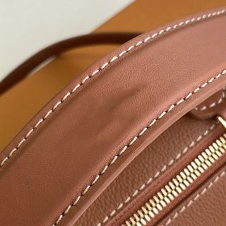 Cognac Leather Side Trunk PM Bag - VVISN