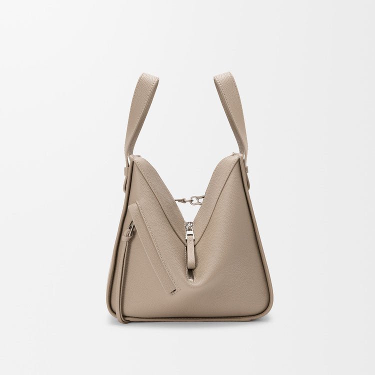 Compact Grained Leather Hammock Bag Clay - VVISN