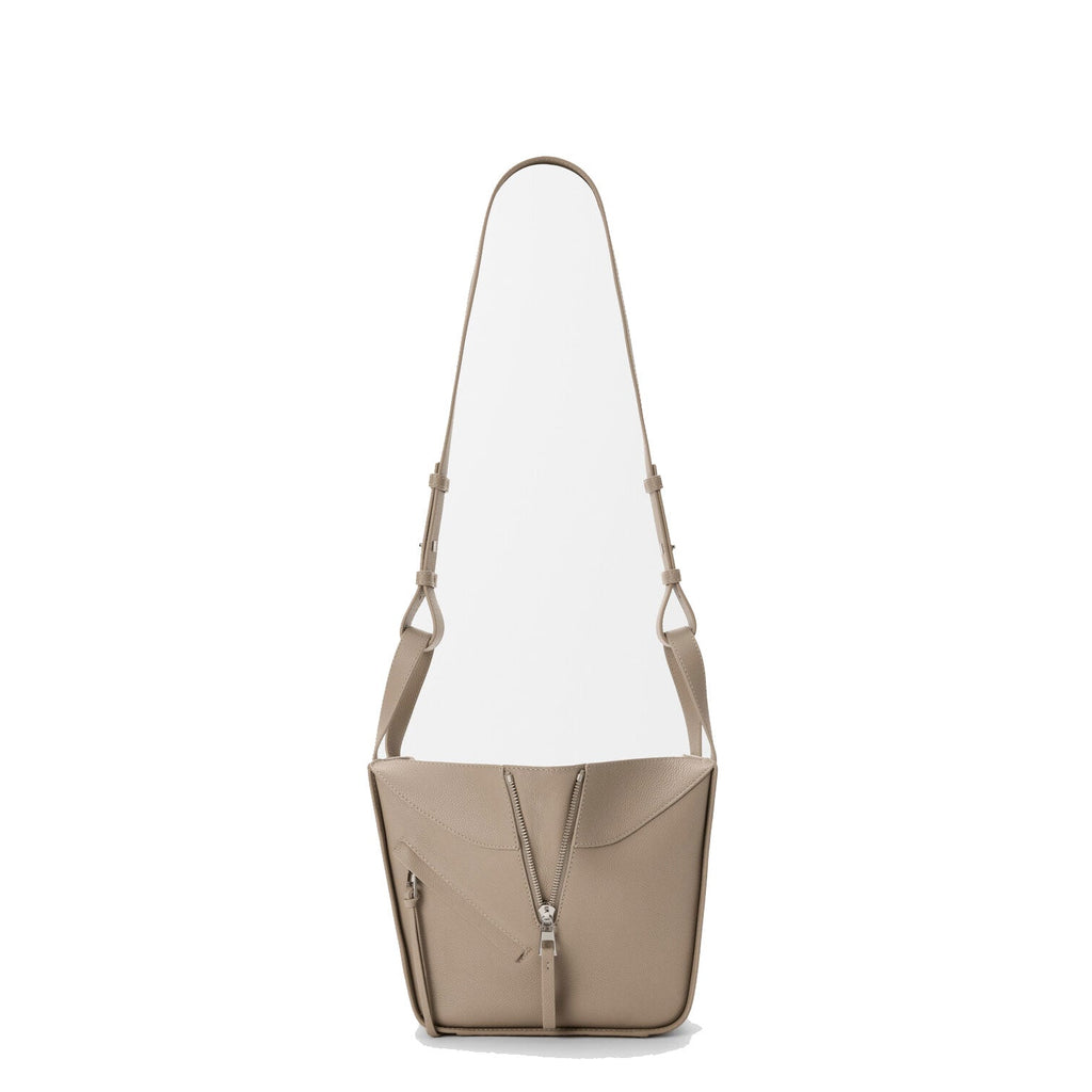 Compact Grained Leather Hammock Bag Clay - VVISN