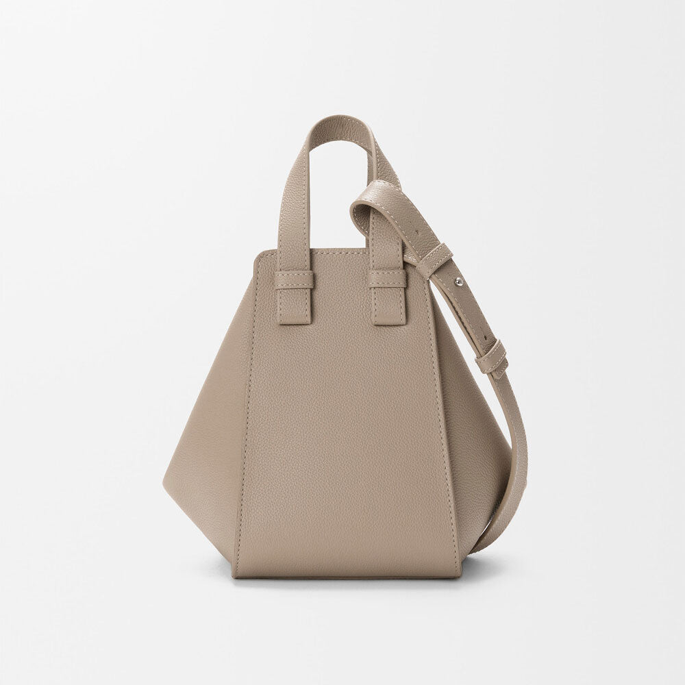 Compact Grained Leather Hammock Bag Clay - VVISN