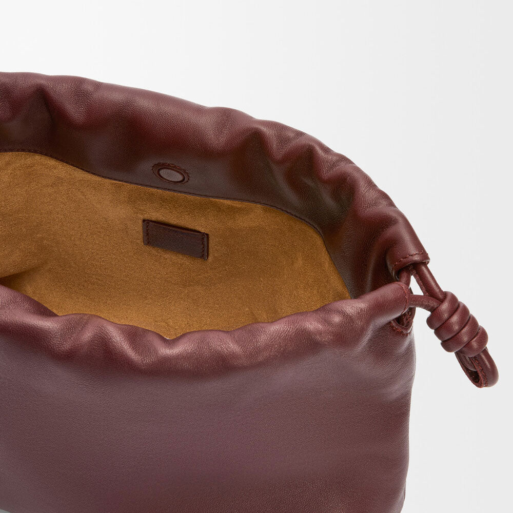 Dark Burgundy Nappa Flamenco Purse Bag - VVISN