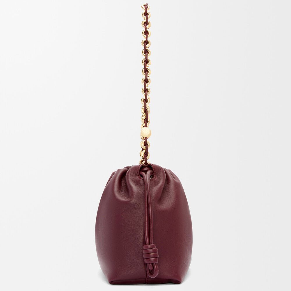 Dark Burgundy Nappa Flamenco Purse Bag - VVISN