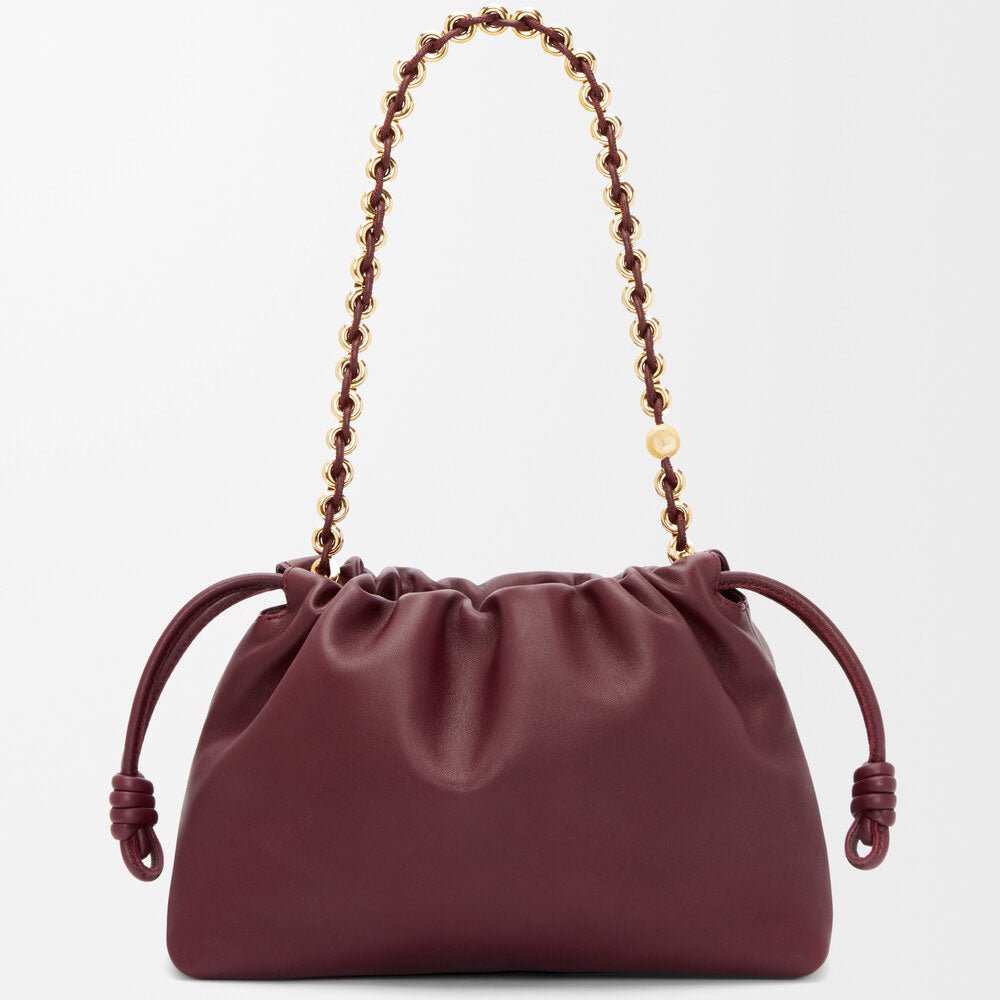 Dark Burgundy Nappa Flamenco Purse Bag - VVISN