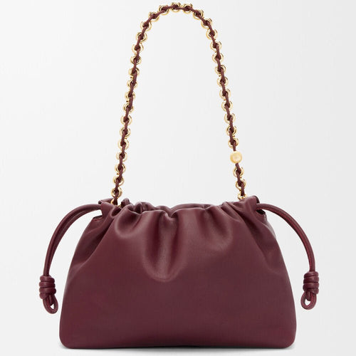 Dark Burgundy Nappa Flamenco Purse Bag - VVISN