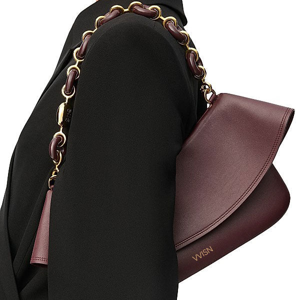 Dark Burgundy Smooth Calfskin Ola Bag - VVISN