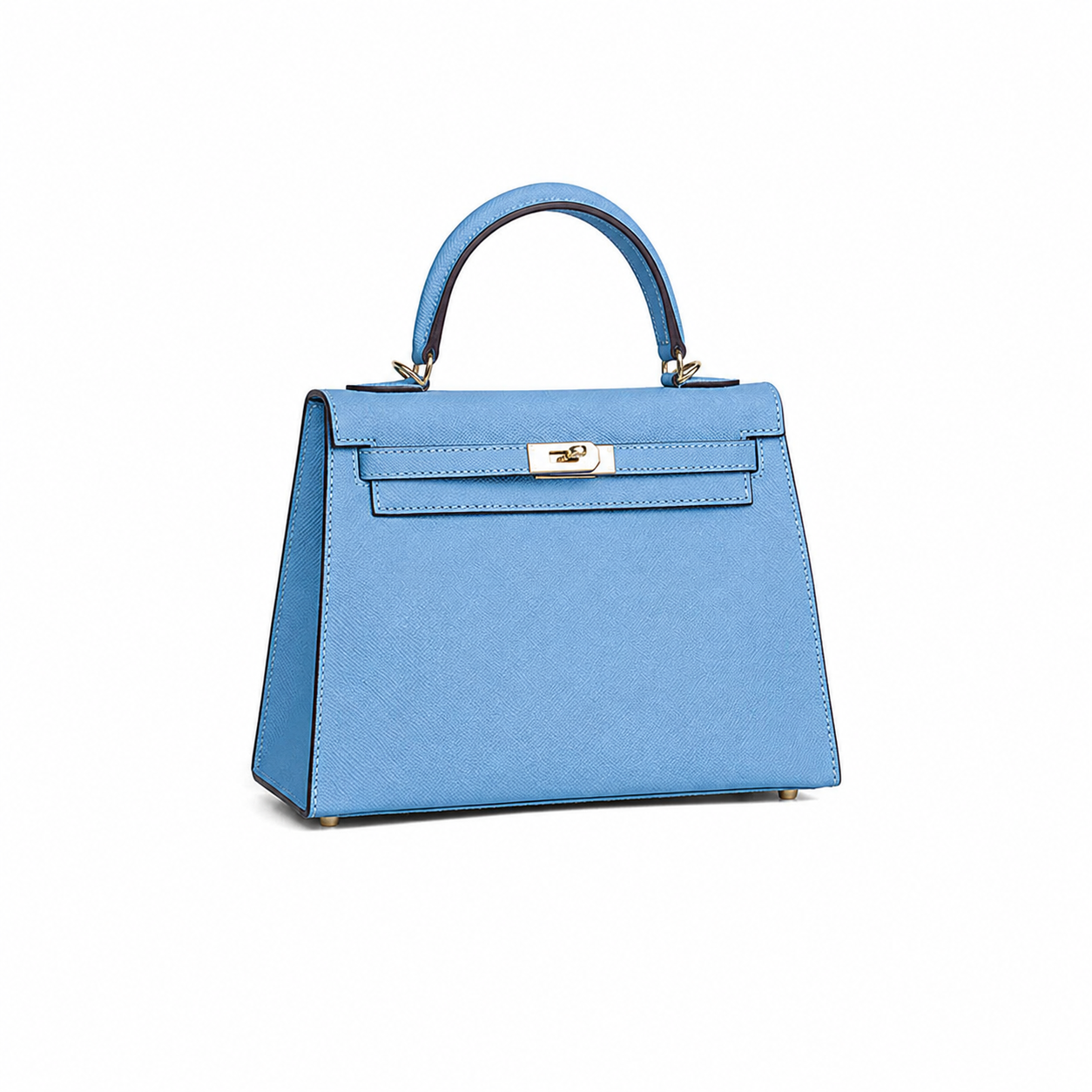 Sky Blue Lock Top Handle Bag