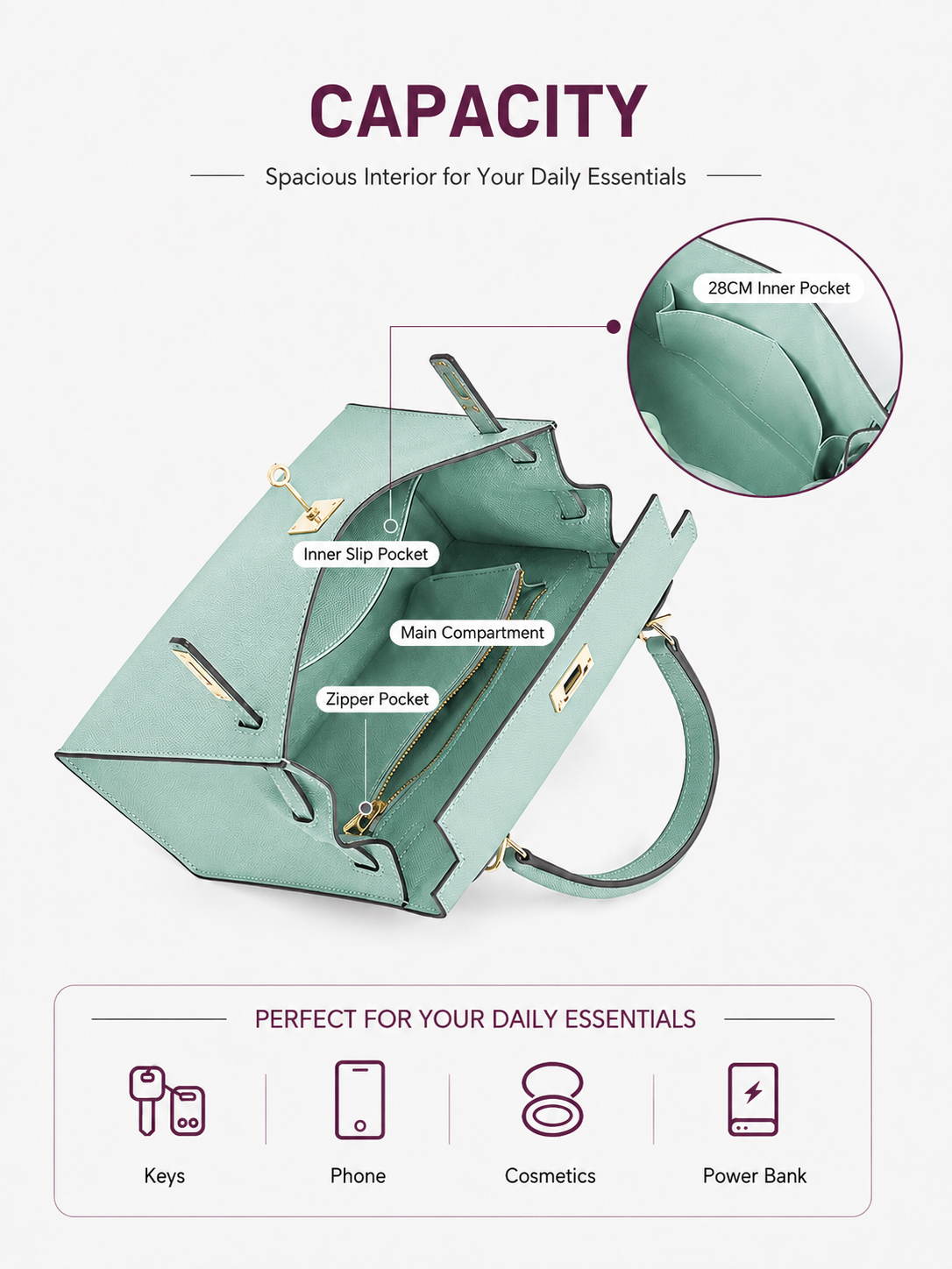 Sage Lock Top Handle Bag outfit scenario