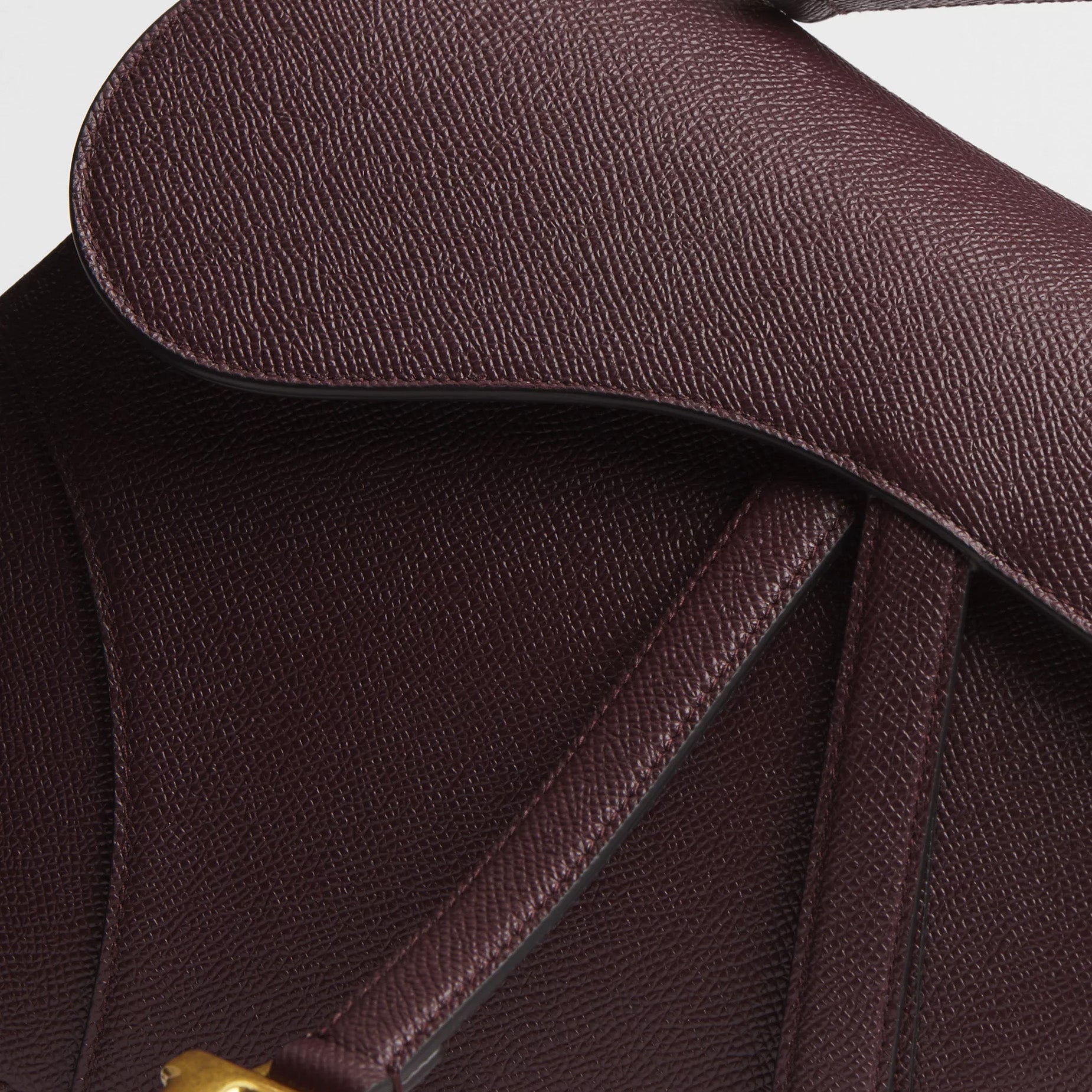 Deep Amaranth Grained Leather Saddle Bag - VVISN